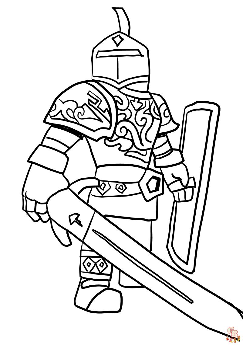 Roblox Knight Coloring Pages 4