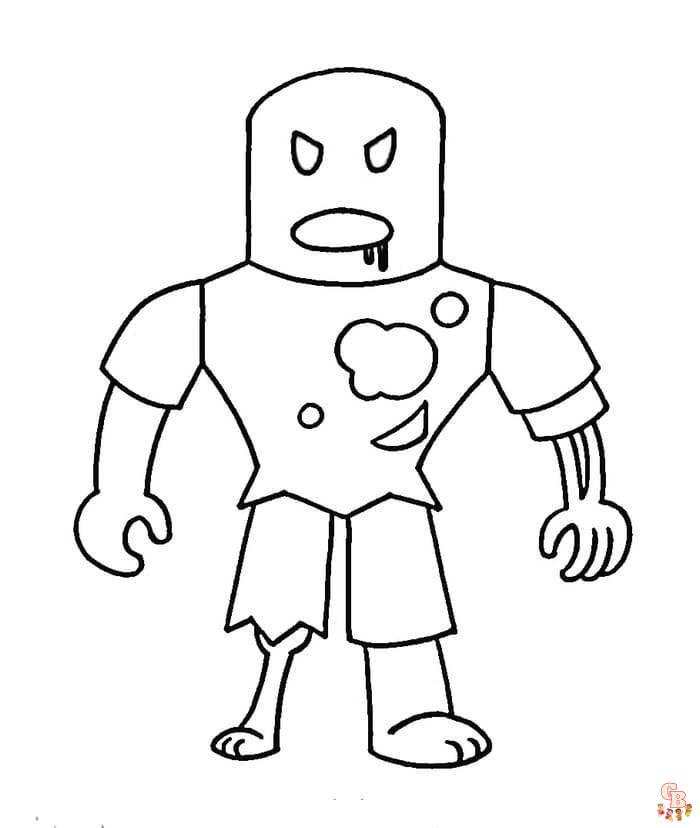 Roblox Zombie Coloring Pages 2