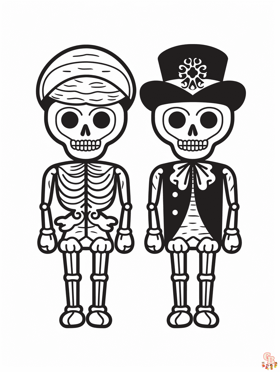 Skeleton coloring pages printable