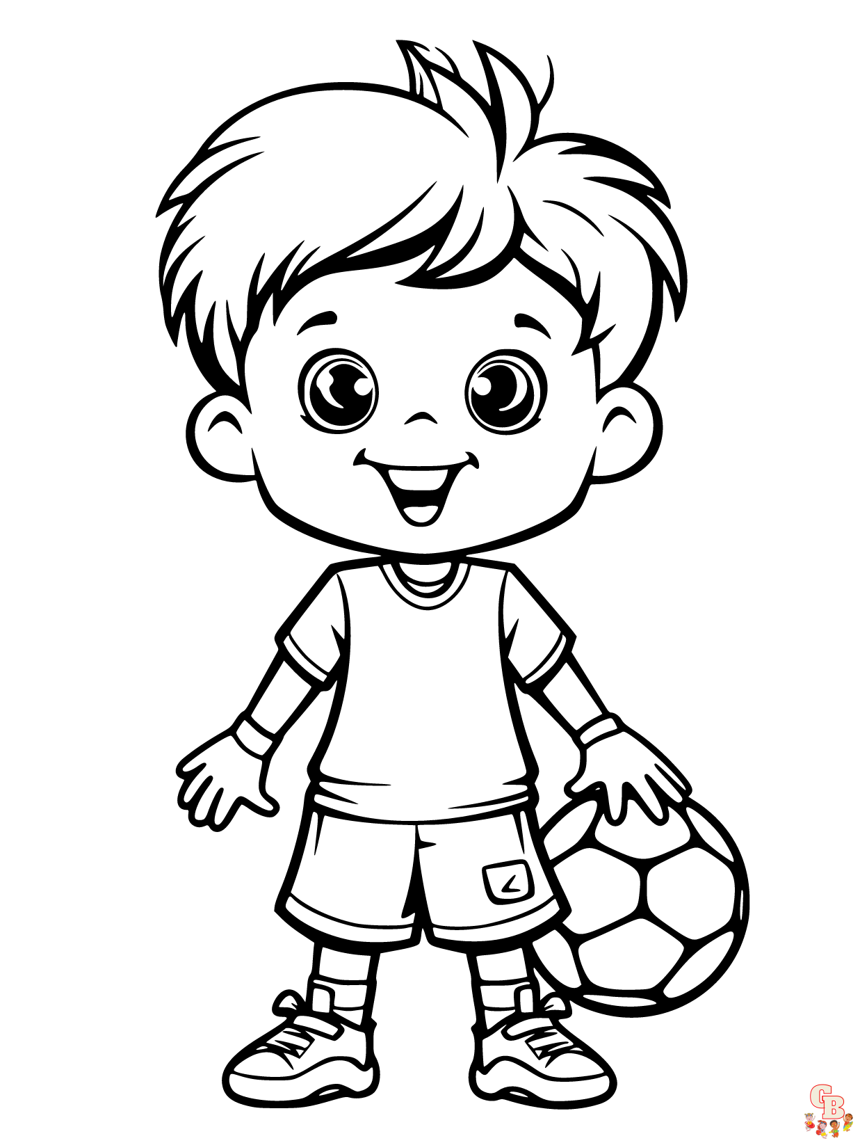 Soccer coloring pages easy