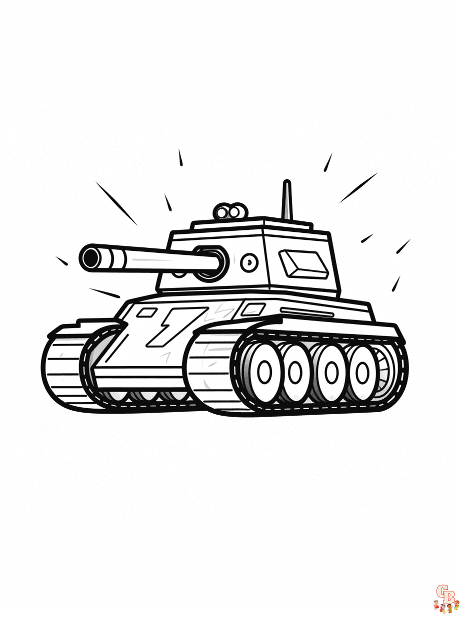 Tank coloring pages easy