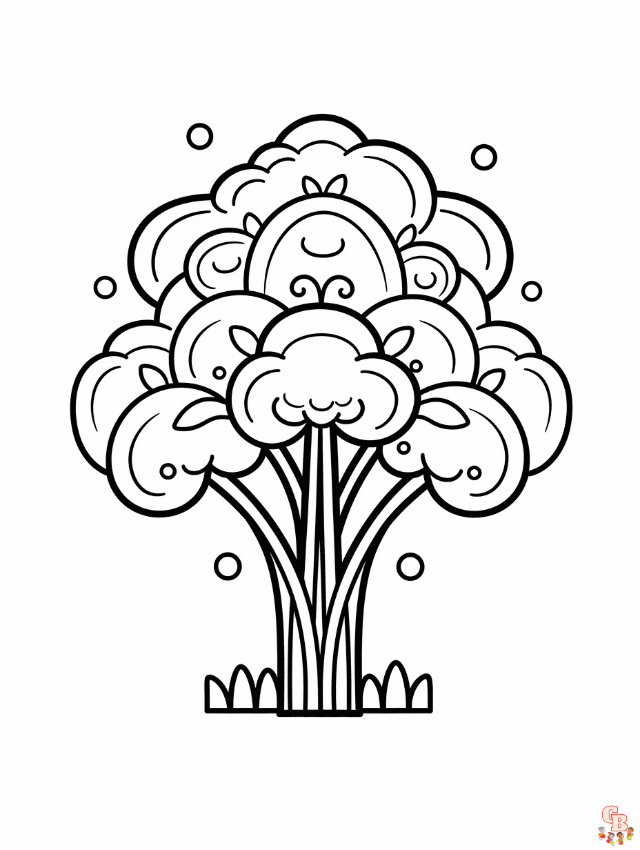 Tree coloring pages easy