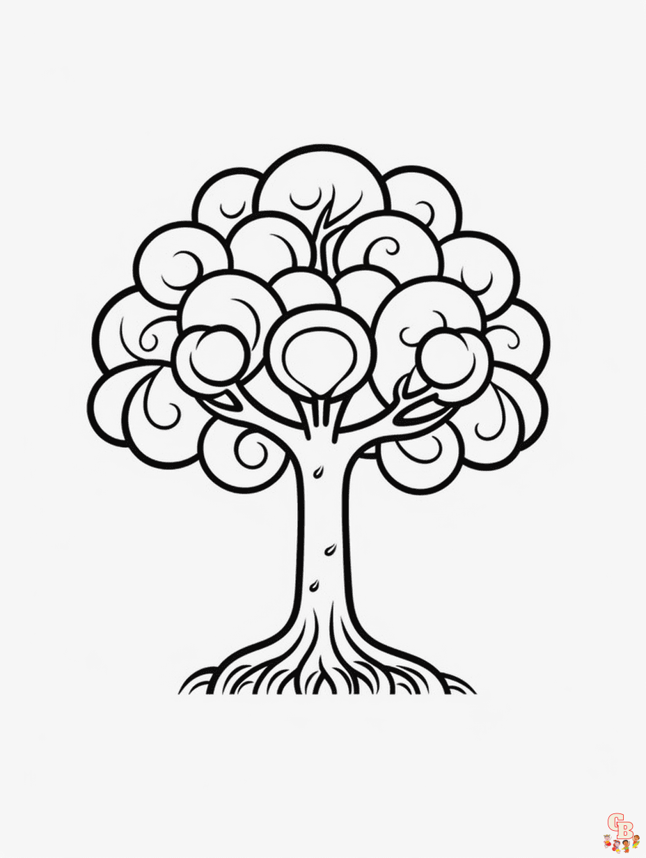 Tree coloring pages free