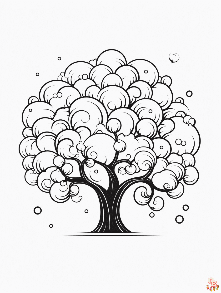 Tree coloring pages printable