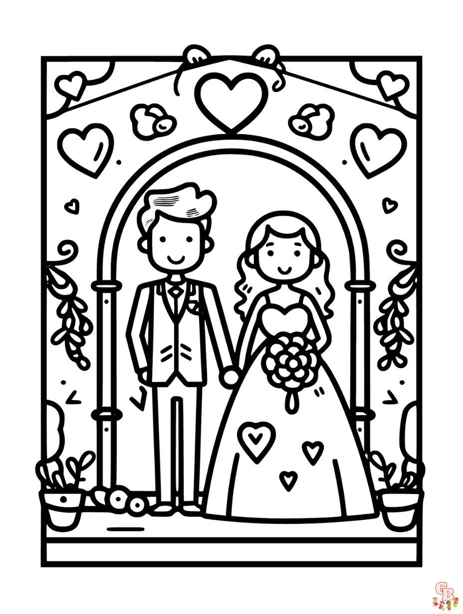 Wedding coloring pages printable free