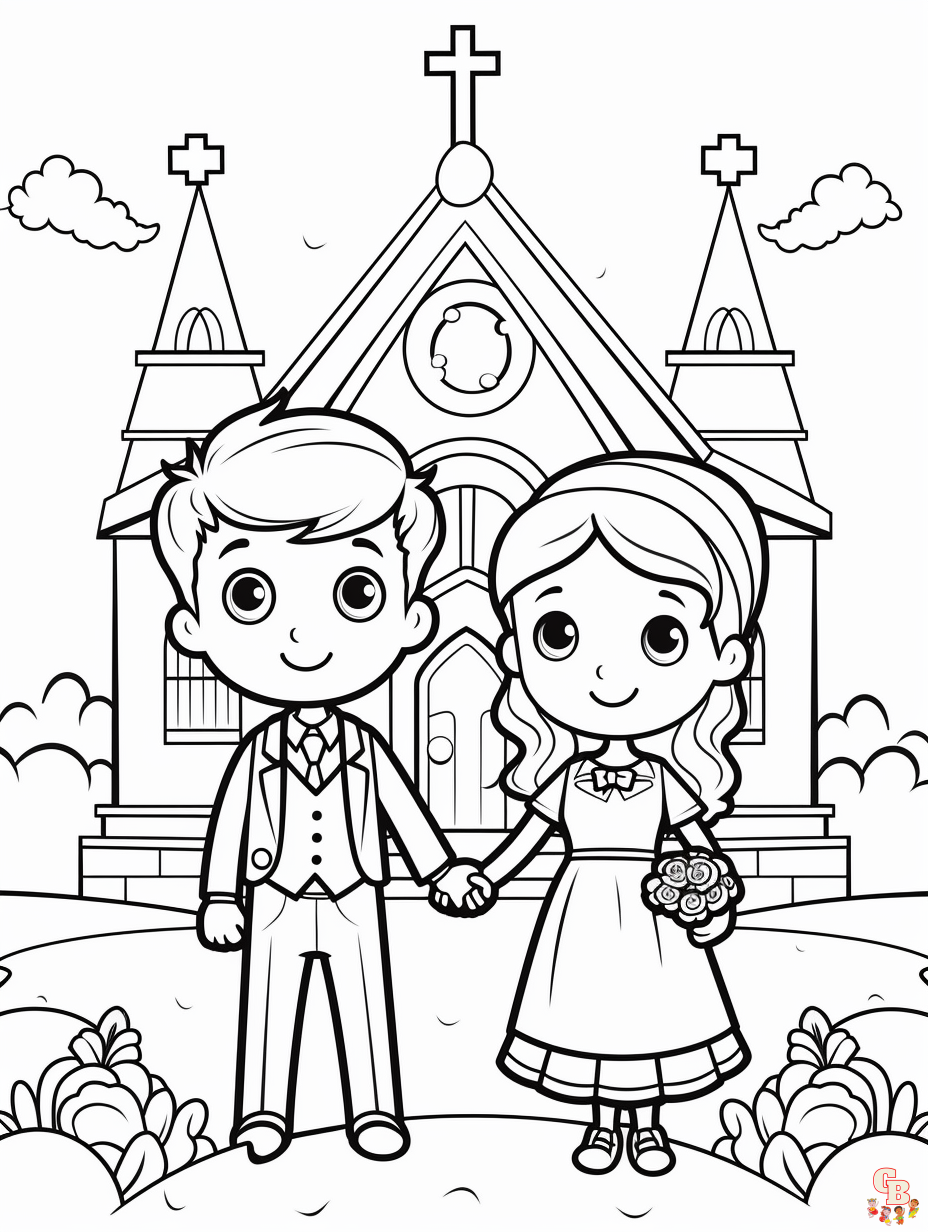 Wedding coloring pages printable