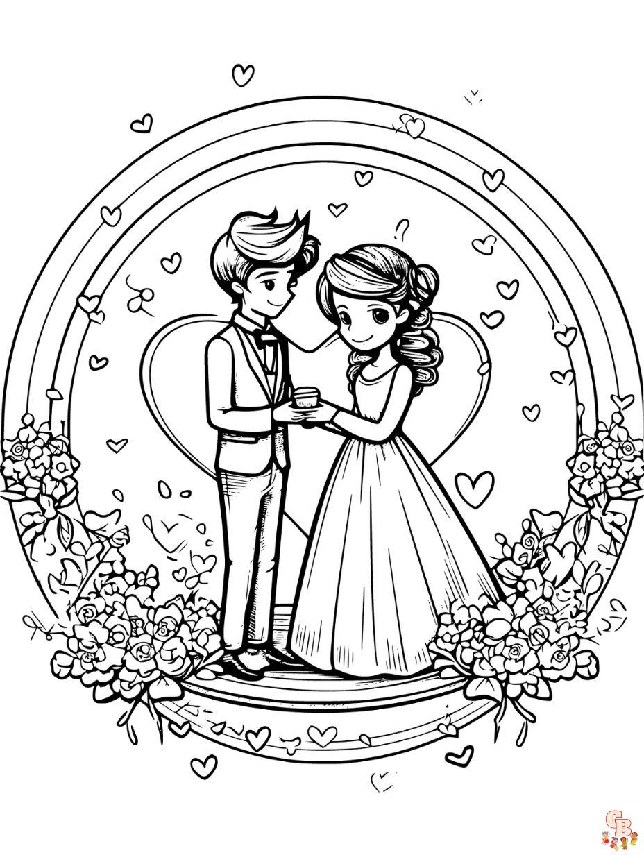 Wedding coloring pages to print