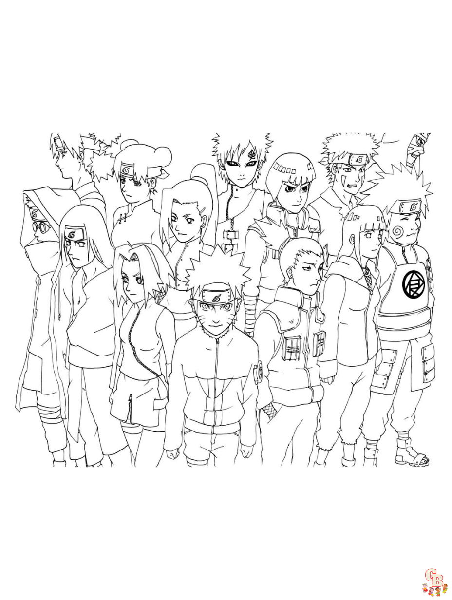 all naruto characters coloring pages