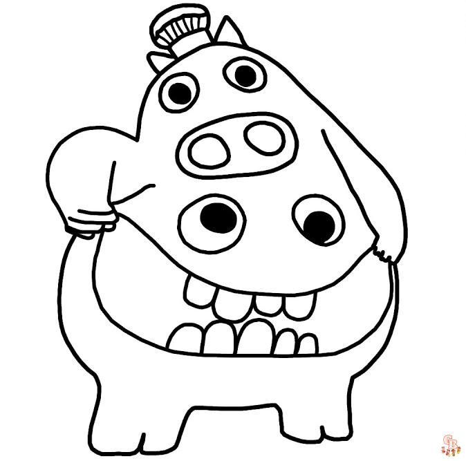 chef pigster coloring pages