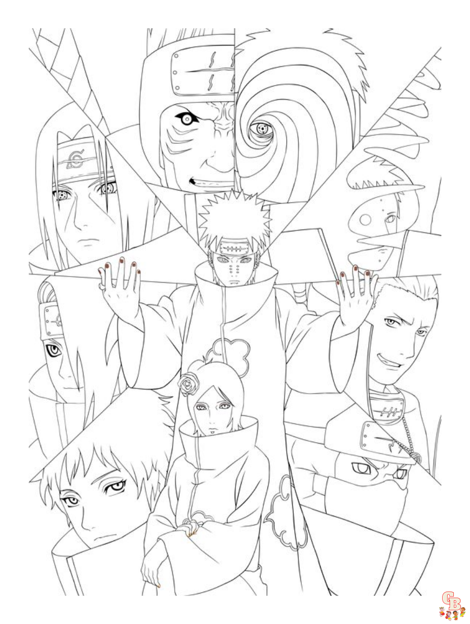 naruto akatsuki coloring pages