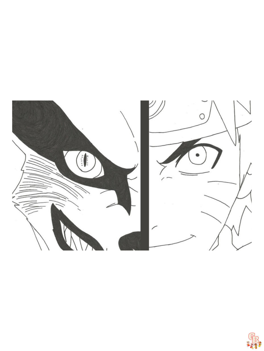 naruto and kurama coloring pages