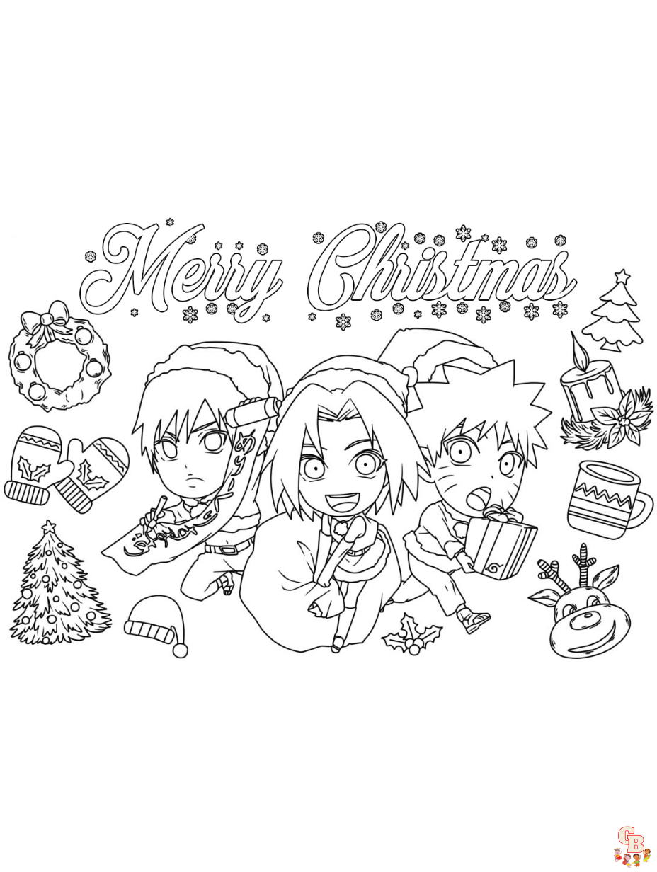 naruto christmas coloring pages