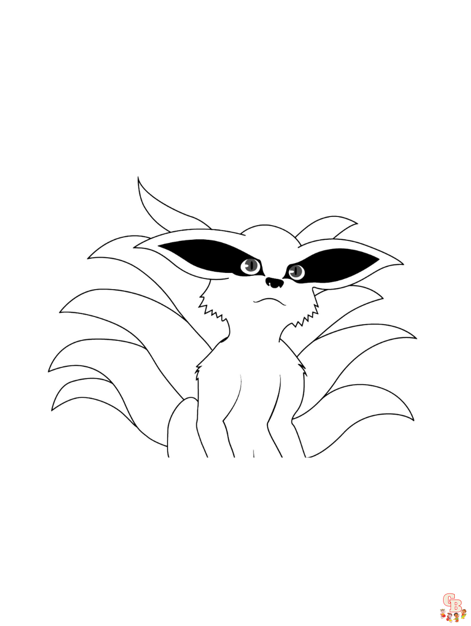 naruto coloring pages nine tailed fox