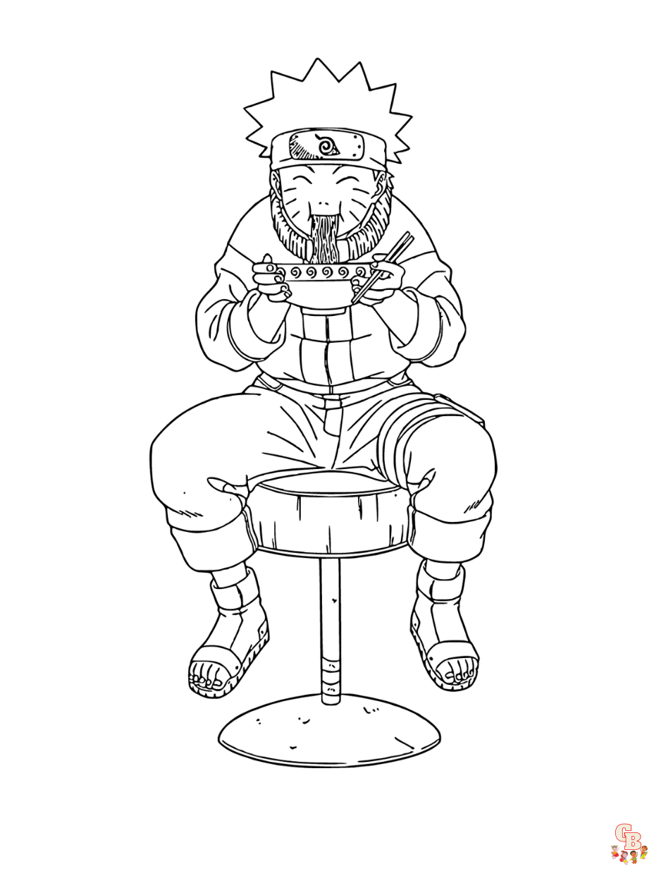 naruto eating ramen coloring pages