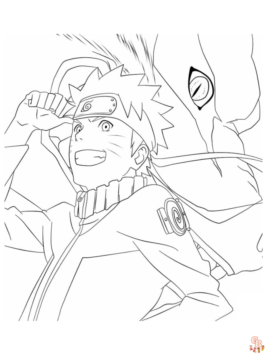 naruto kurama coloring pages