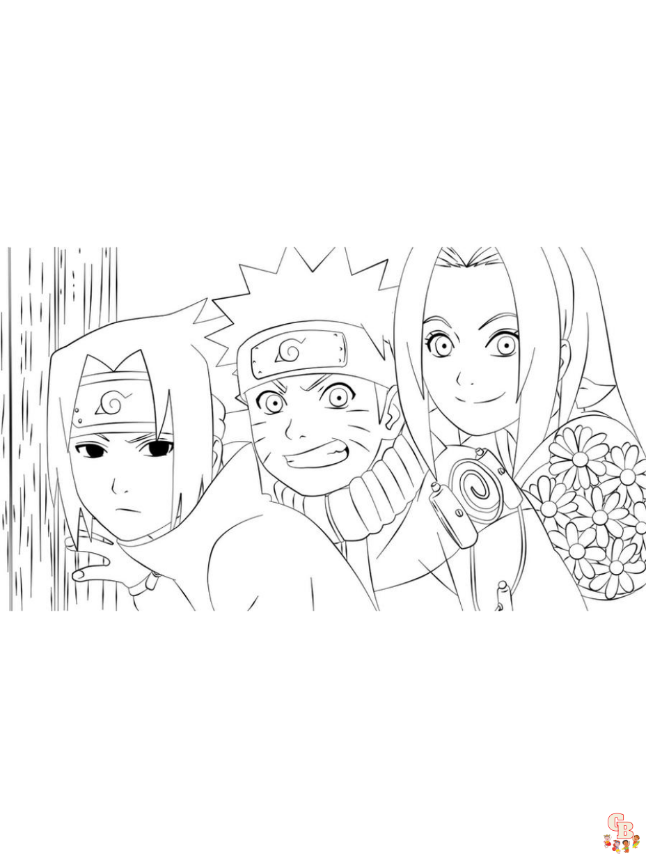 naruto sasuke and sakura coloring pages 1