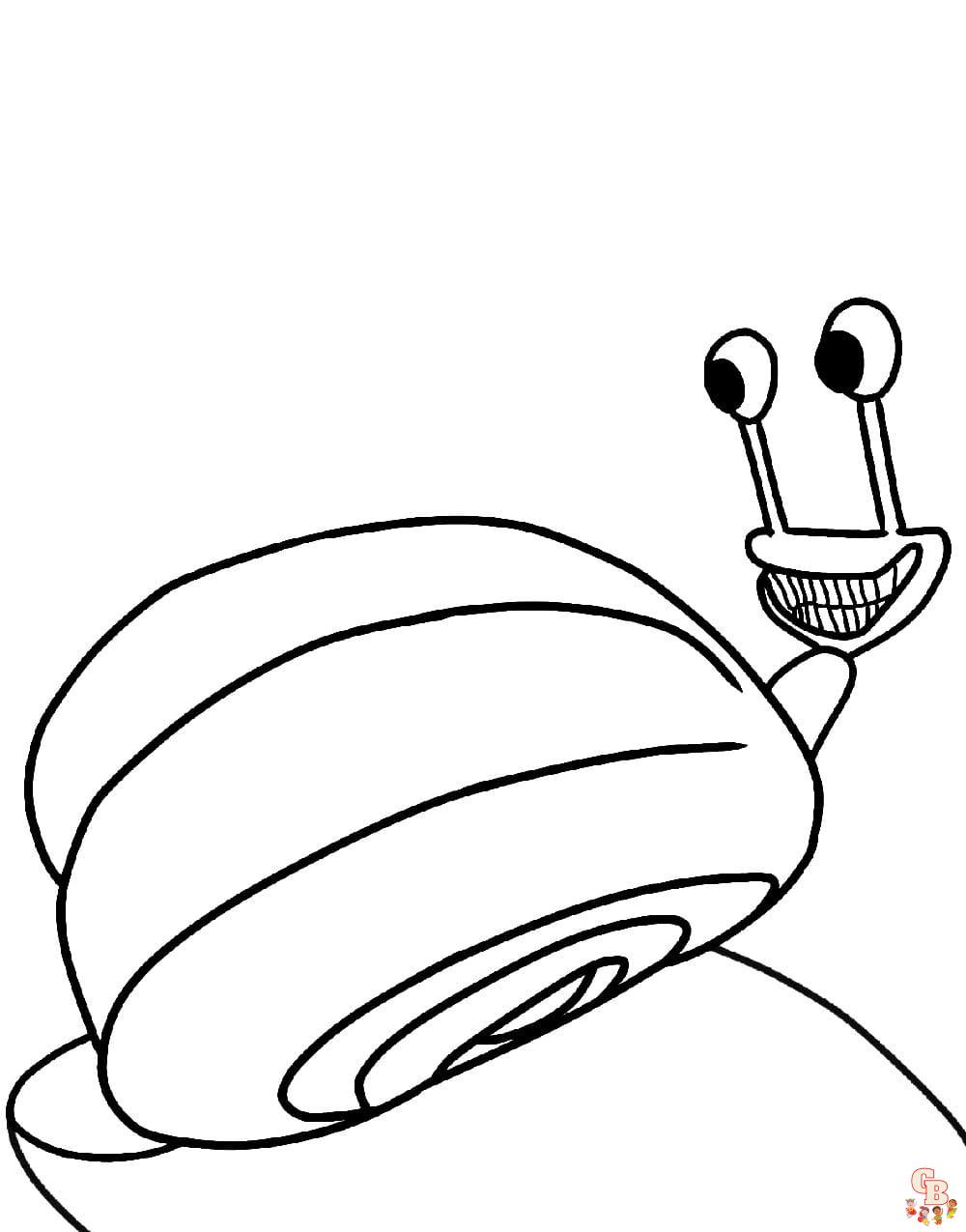 slow seline the snail coloring pages