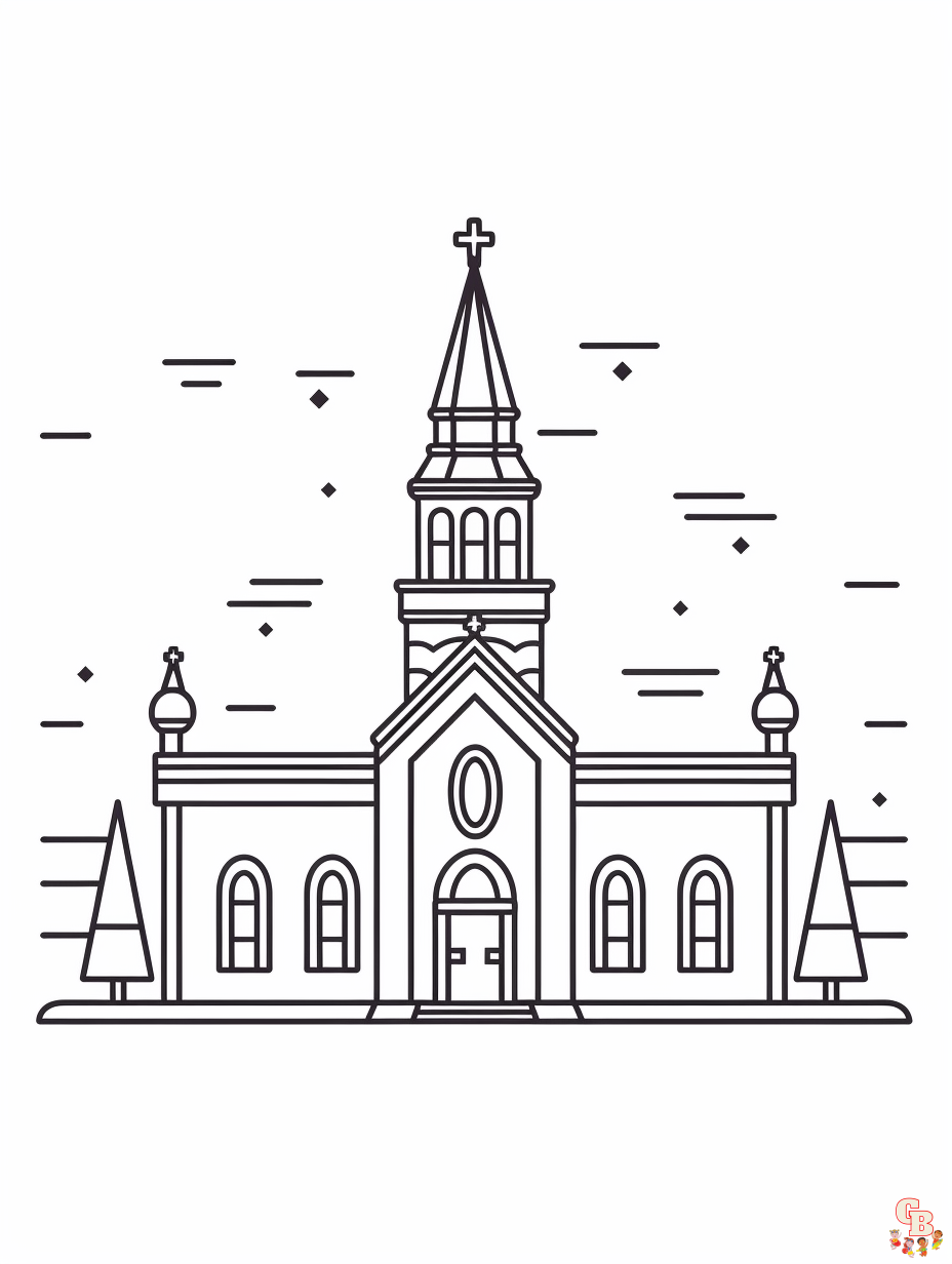 Church coloring pages printable free