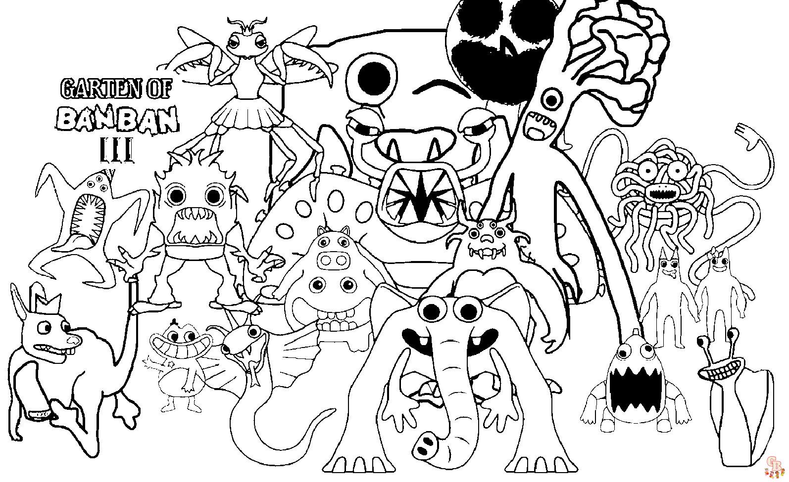 garten of banban coloring pages printable free