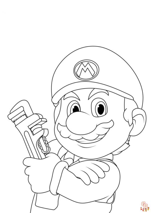 mario bros coloring pages printable free