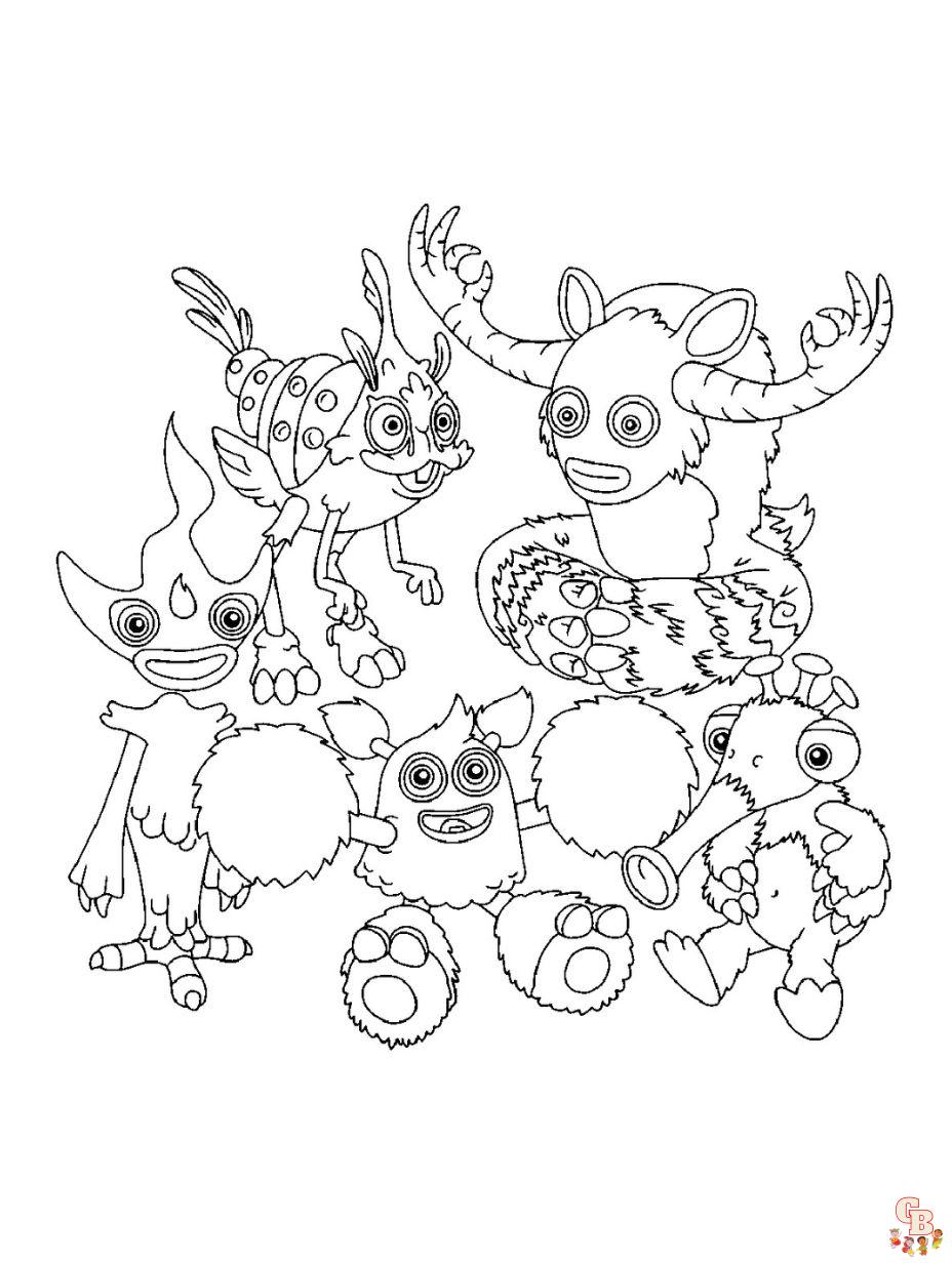 Free My Singing Monsters coloring pages for kids 2