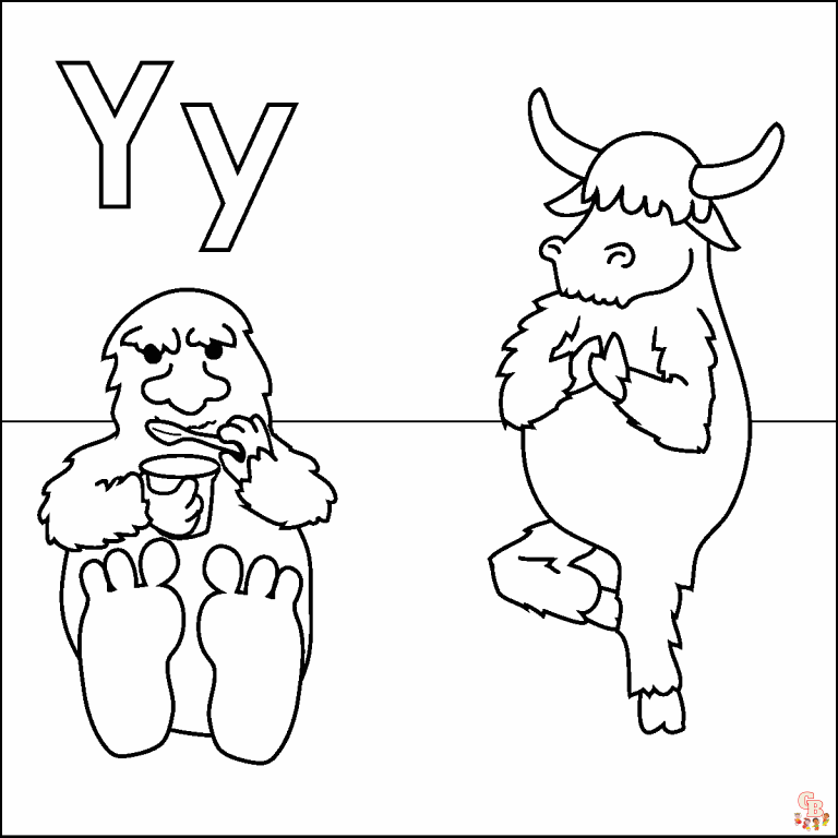 Free latter y coloring pages for kids