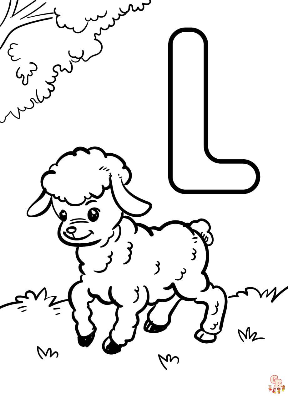 Free letter L coloring pages for kids