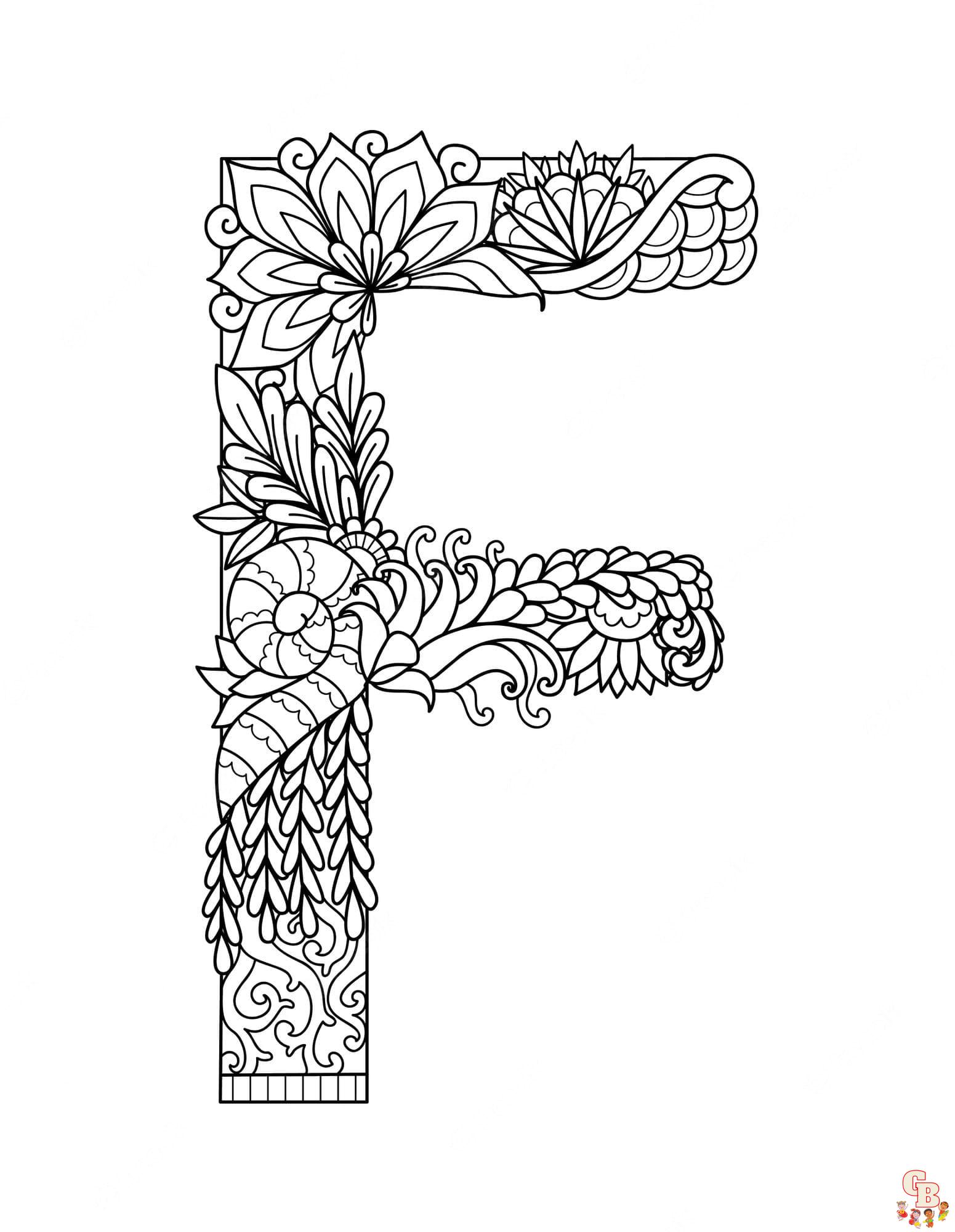 Free letter f coloring pages for kids