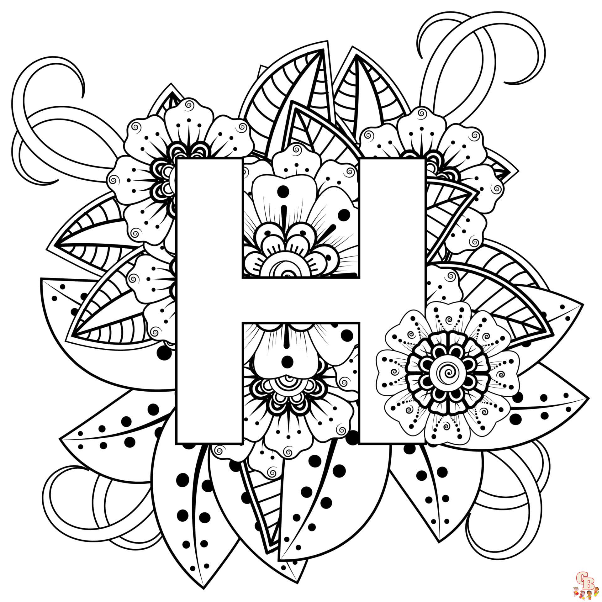 Free letter h coloring pages for kids