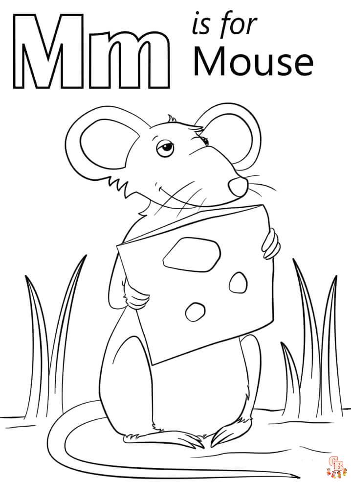 Free letter m coloring pages for kids