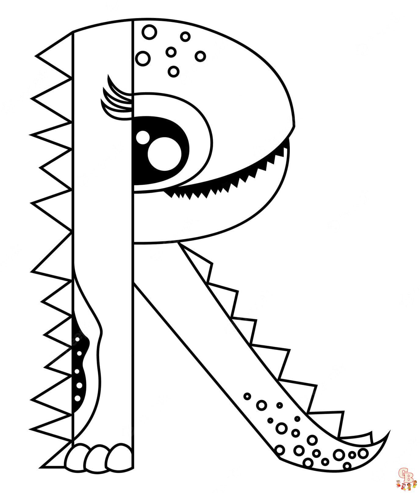 Free letter r coloring pages for kids