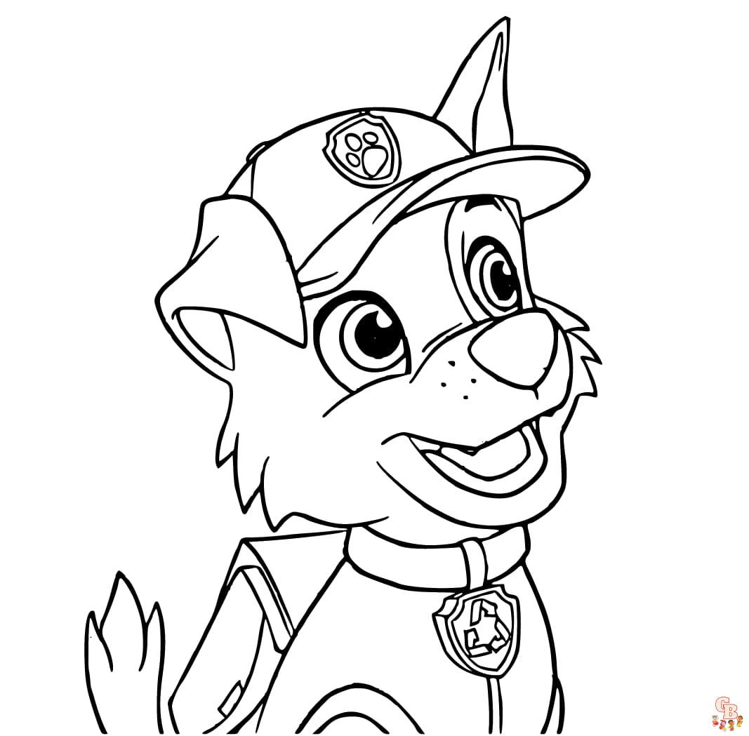 Free rocky paw patrol coloring pages for kids