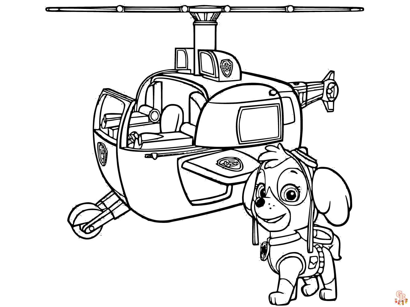 Free skye paw patrol coloring pages for kids