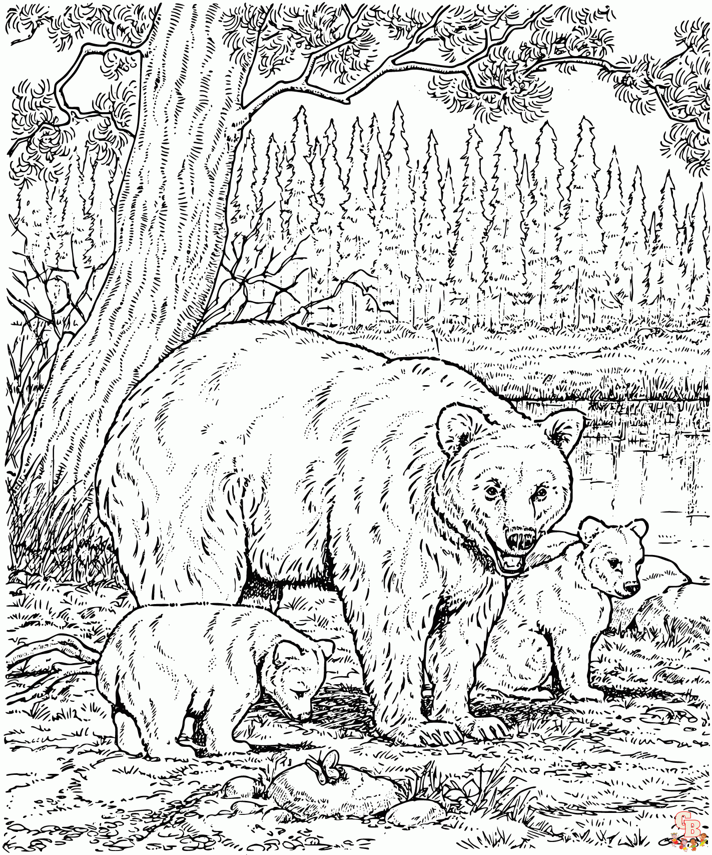 Grizzly Bear Coloring Pages 2 1240x1487 edge