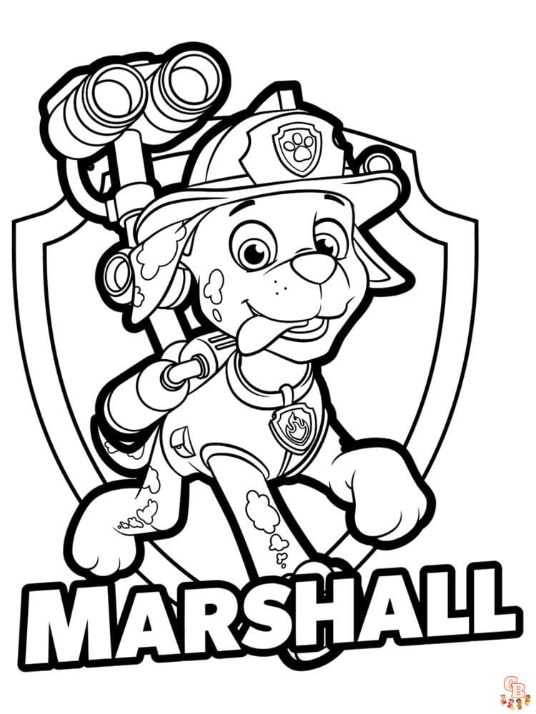 Marshall Paw Patrol Coloring Pages 4