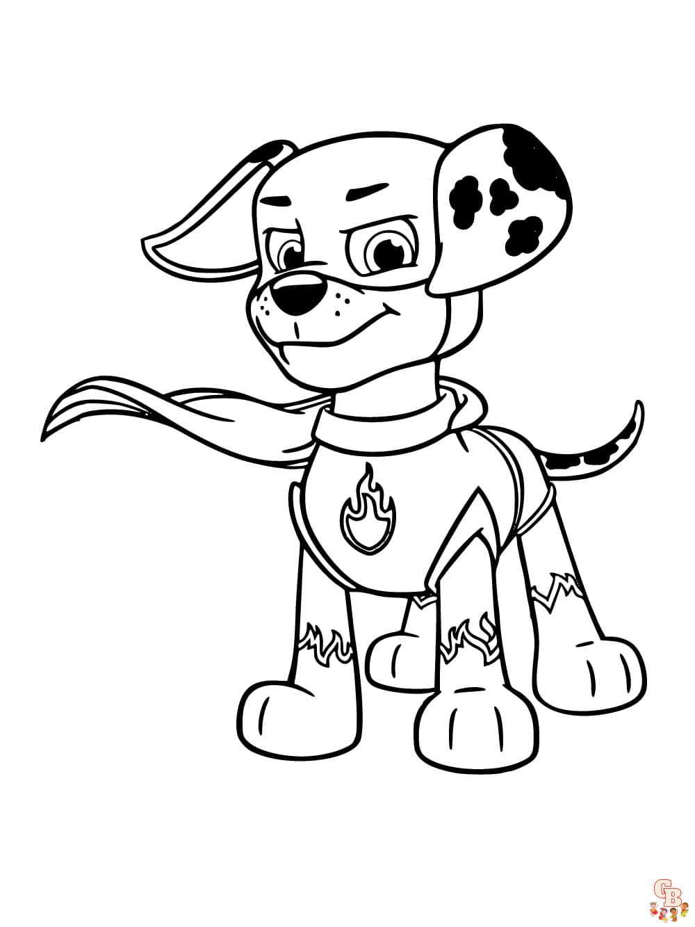 Marshall Paw Patrol Coloring Pages 1 edge