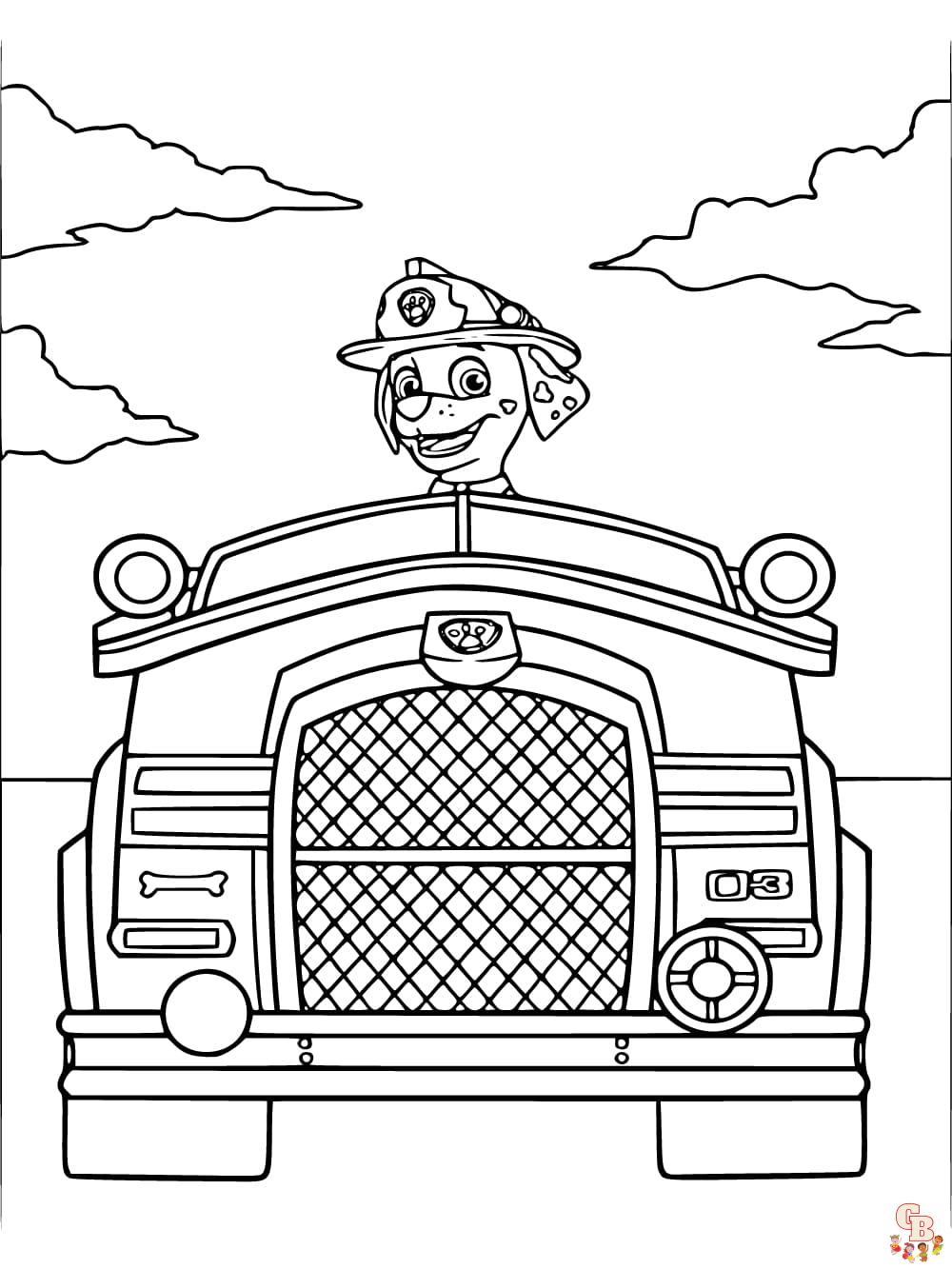 Marshall Paw Patrol Coloring Pages 3 edge