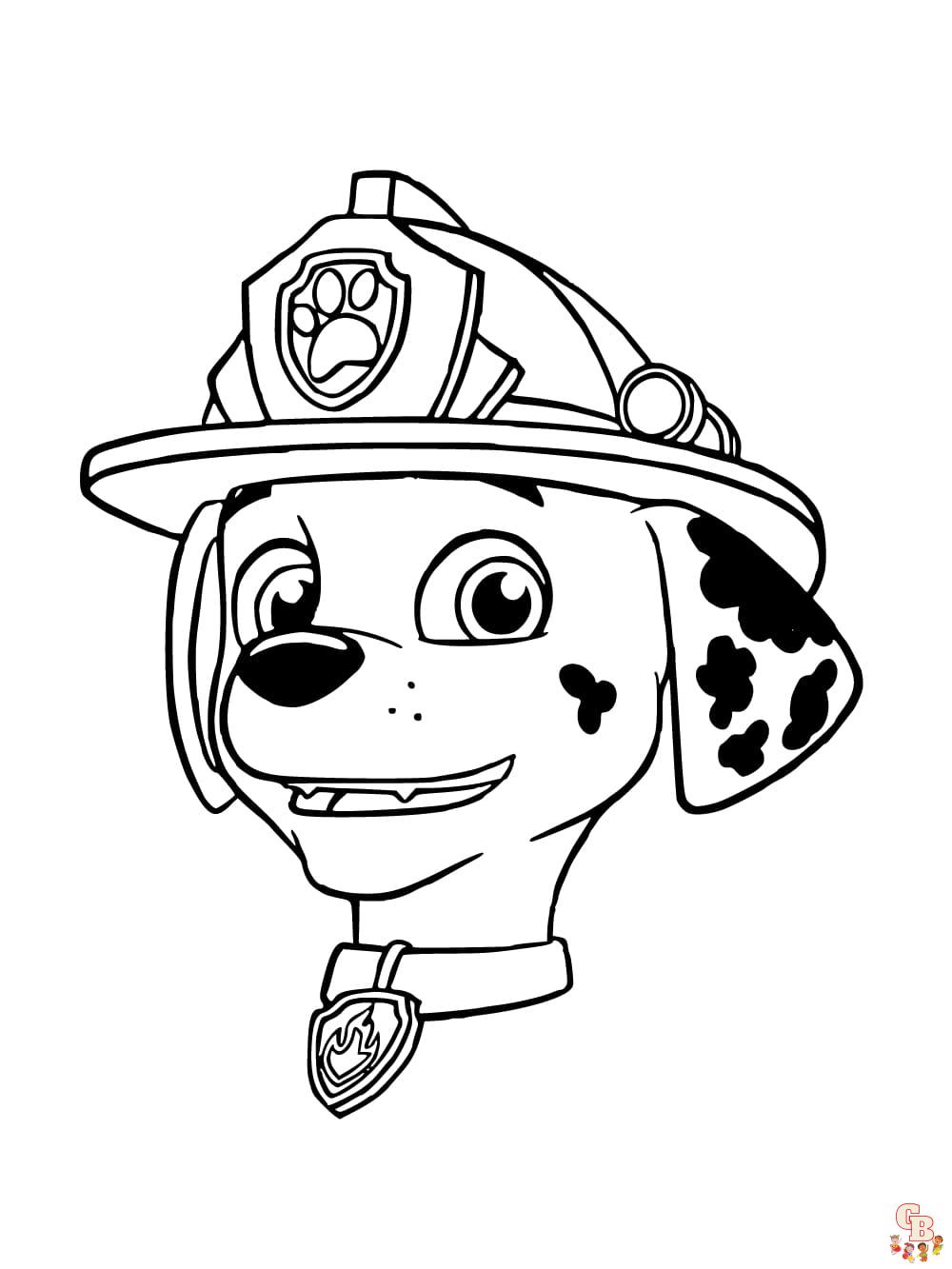 Marshall Paw Patrol Coloring Pages 6 edge