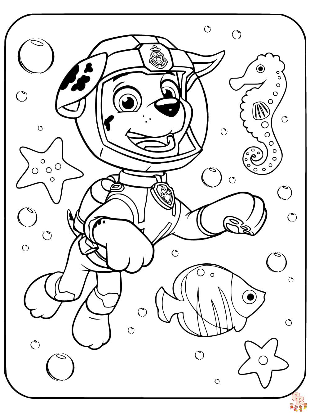 Marshall Paw Patrol Coloring Pages 7 edge