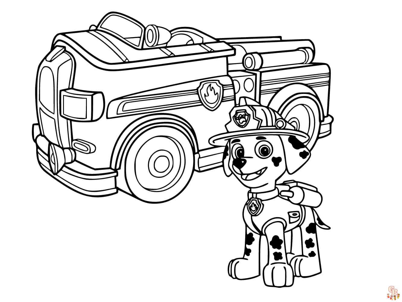 Marshall Paw Patrol Coloring Pages 8 edge