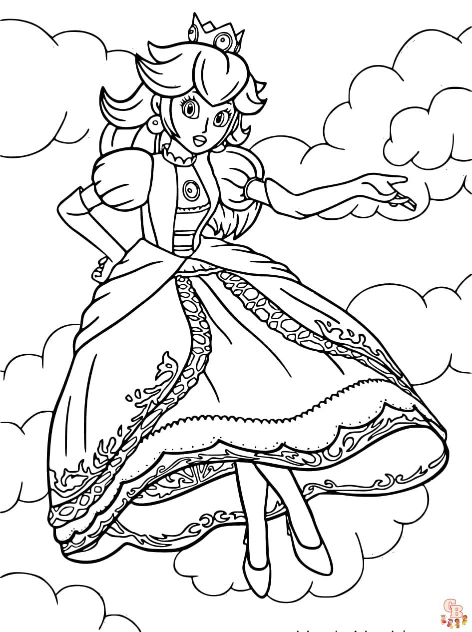 Princess Peach Coloring Pages Printable