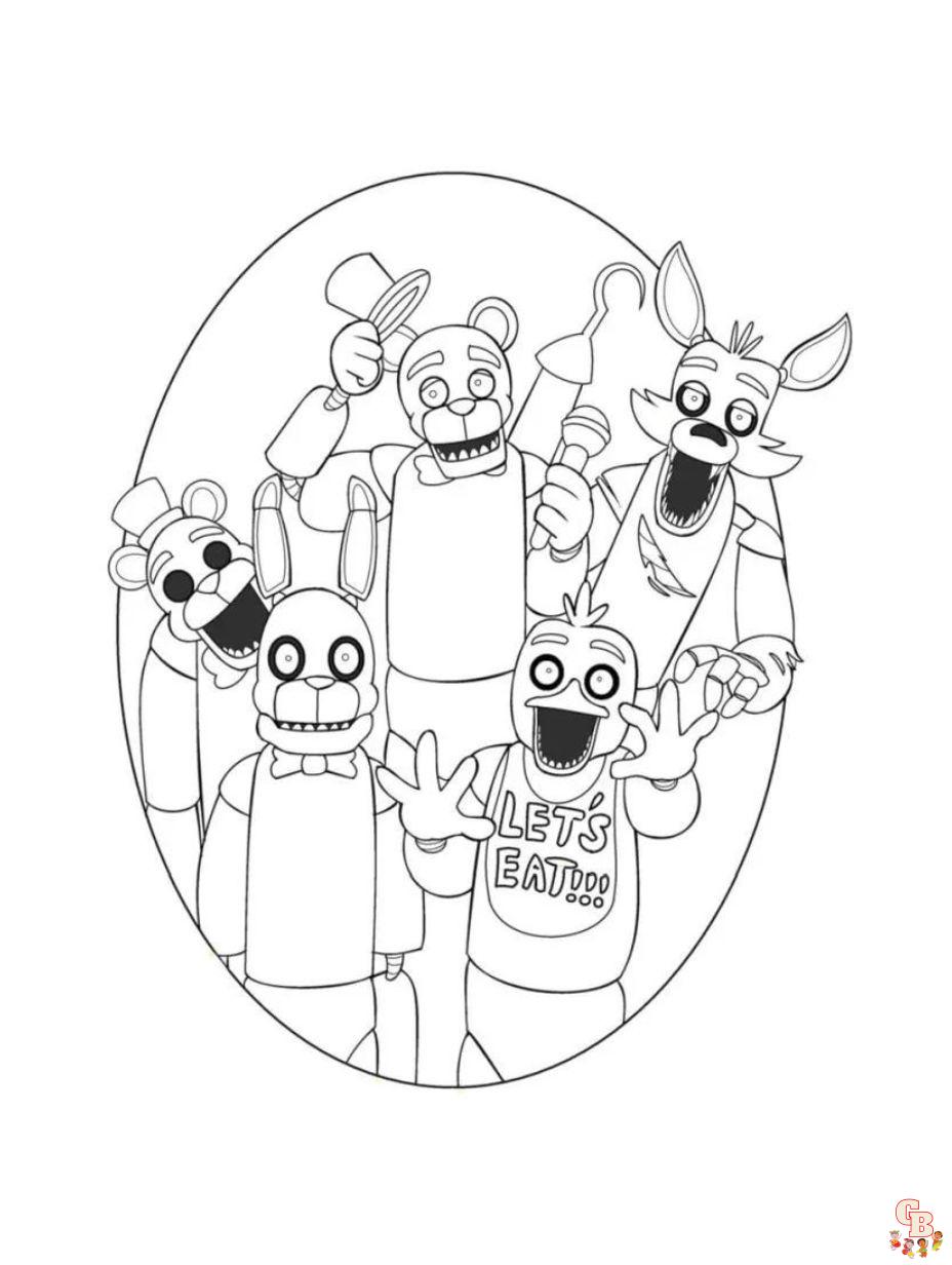 Printable freddy fazbear coloring sheets