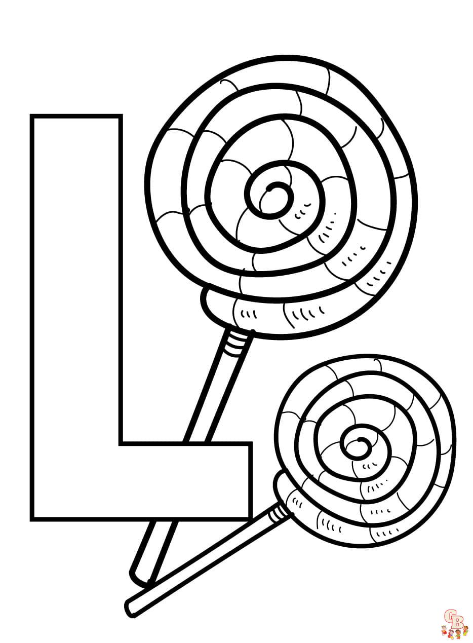 Printable letter L coloring sheets