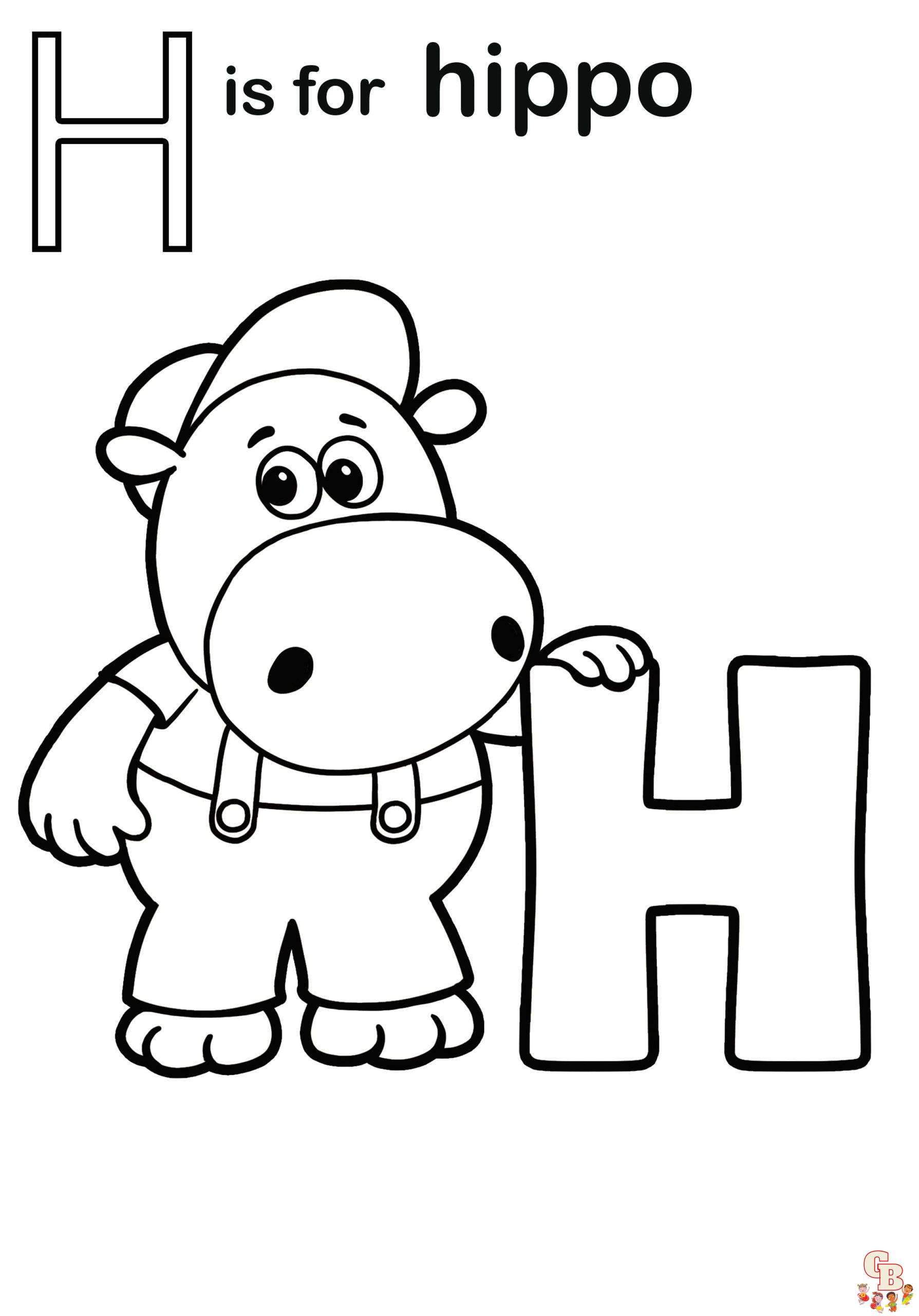 Printable letter h coloring sheets