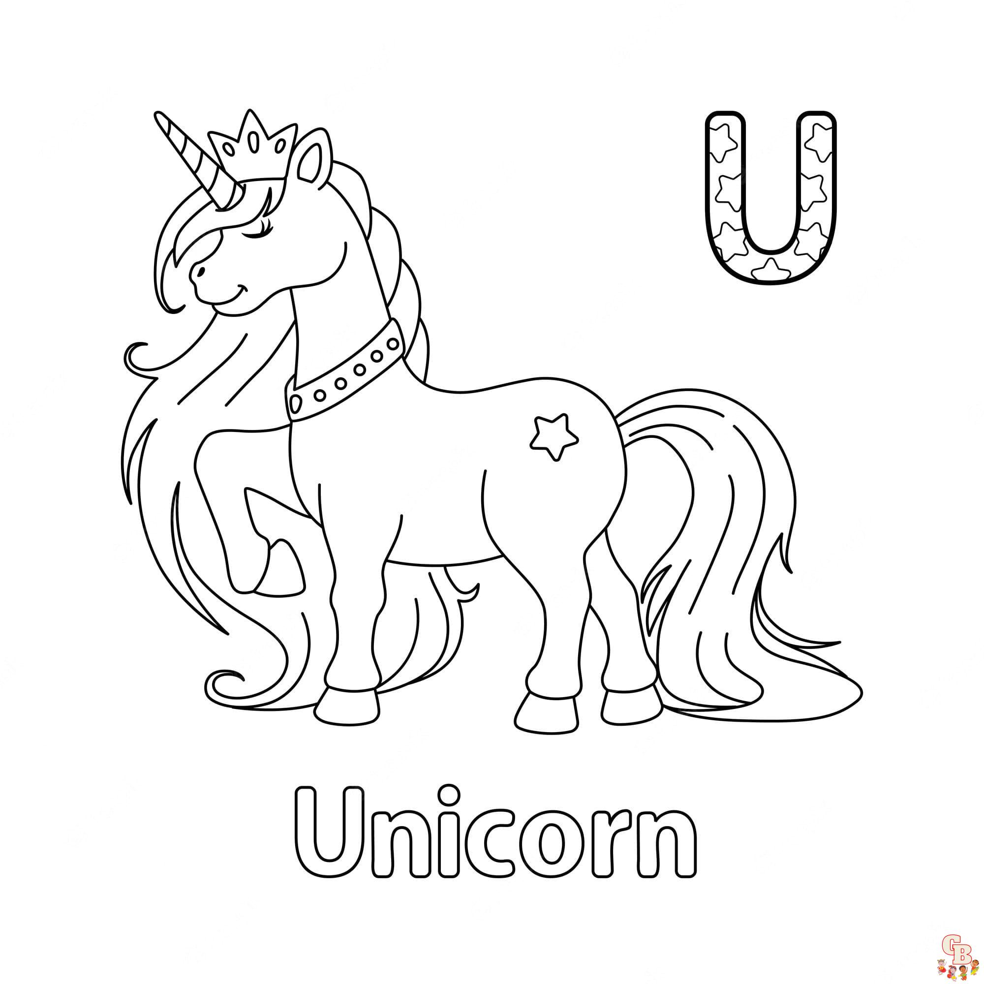 Printable letter u coloring sheets