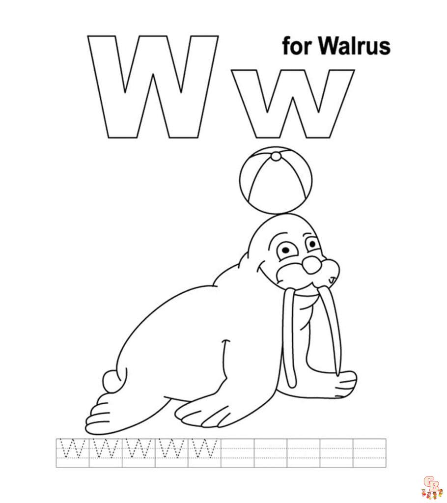 Printable letter w coloring sheets