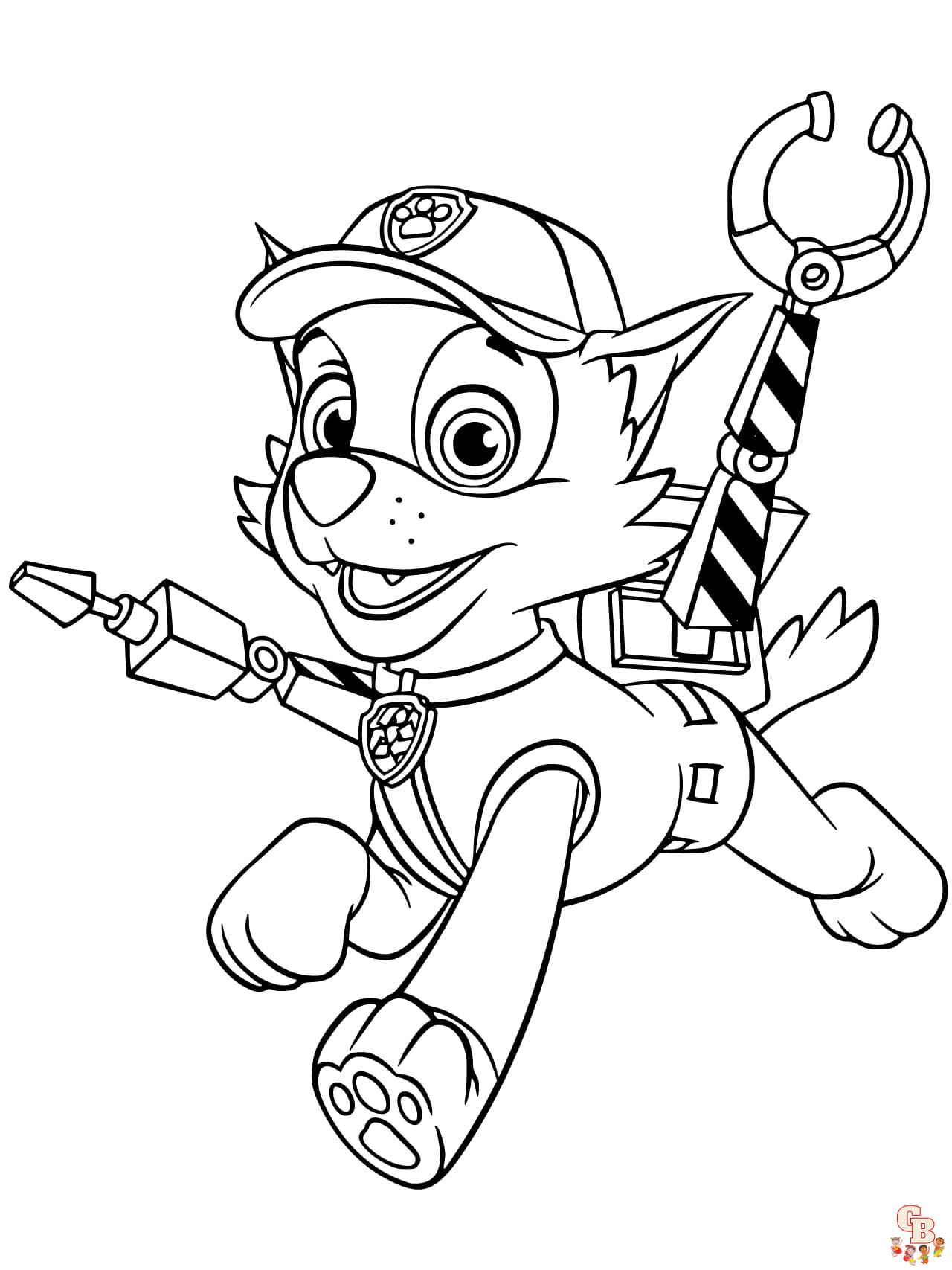 Printable rocky paw patrol coloring sheets