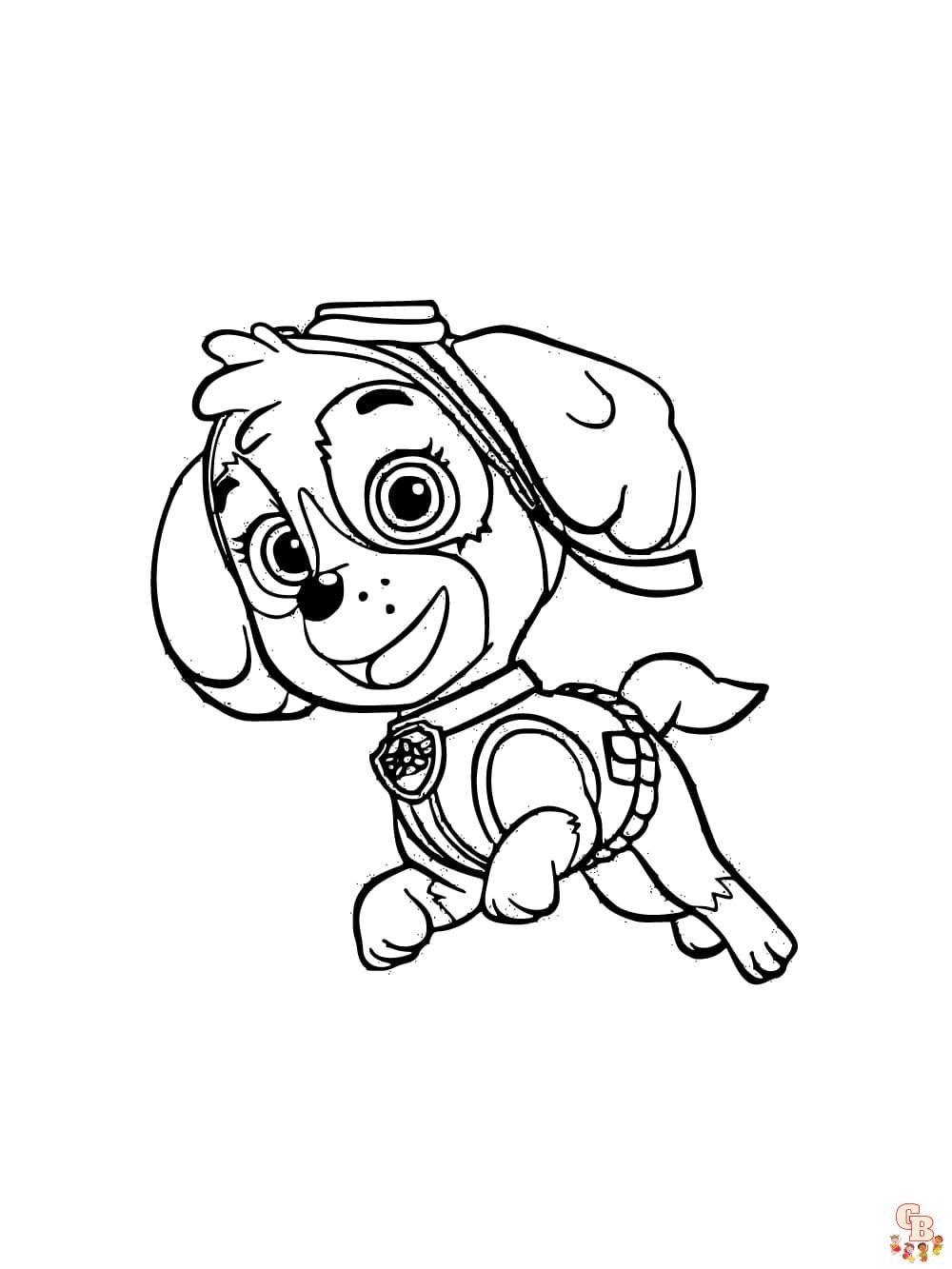 Printable skye paw patrol coloring sheets