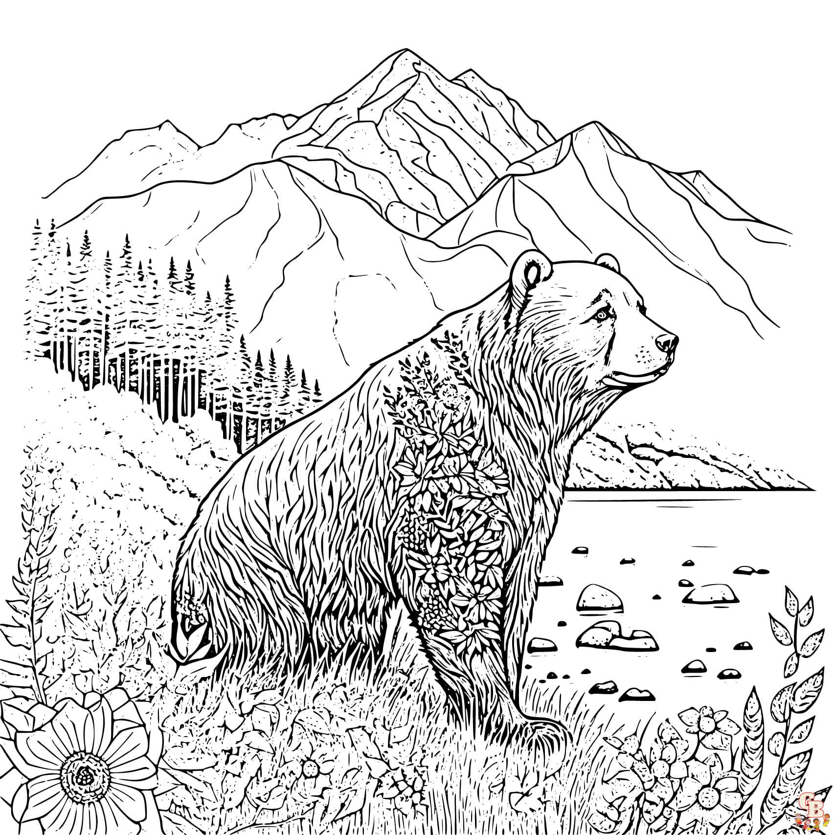 bear coloring pages printable free