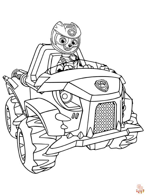 cat pack paw patrol coloring page